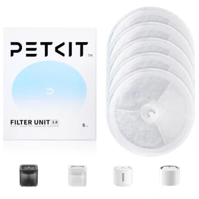 Imagen de PETKIT Elemento de Filtro 3.0, 5 Piezas para Bebederos 2.0 &amp; 3.0 CYBERTAIL Fuente,Filtración Más Fuerte