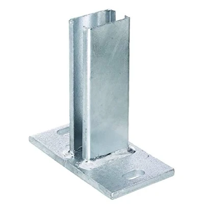 Imagen de Alberts 685676 Anclaje Para postes de cercado paneles varilla doble, atornillar, Galvanizado en caliente, Pletina 150 x 80 mm, 60 40 mm