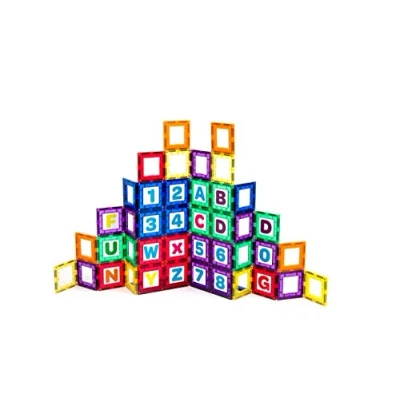 Imagen de Playmags 36 PC magnética Azulejos Building Grupo: Educación Clickins Equipo Incluyen 18 de Windows y Letras números Estimular la Creatividad el Cerebro
