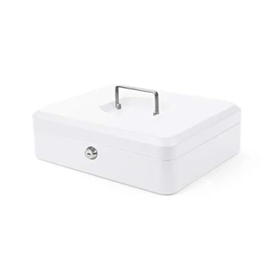 Imagen de Pavo Premium Caja de caudales, cerradura cilindro con 2 llaves, color Blanco 12&quot;