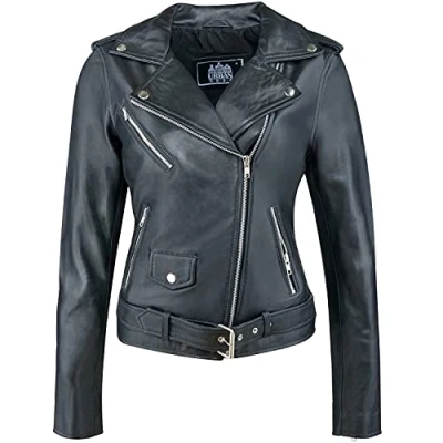 Imagen de Urban Leather UR 134 Perfecto Clásico para Damas, Negro, Talla 2XL