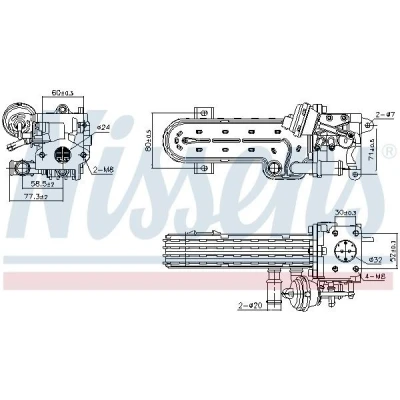 Imagen de NISSENS 989413 Enfriador EGR con bypass de depresión SEAT: Leon II Hatchback, Altea XL, Altea, VOLKSWAGEN: Golf 5, Touran I, Passat B6 Berlina