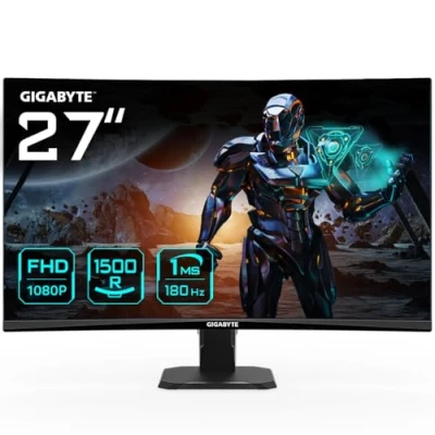 Imagen de Gigabyte GS27FC 27&quot; Monitor de Juego Curvo FHD 1920 x 1080, 1500R, 180Hz, 1 ms, 250 CD/m², FreeSync Premium, HDR Ready, HDMI 2.0, Displayport 1.4