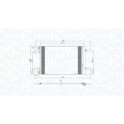 Imagen de MAGNETI MARELLI 350203766000 Condensador con secador 574x369x12 369 574 12 PEUGEOT: Expert III Furgón, 5008 I, 308 I Hatchback, CITROËN: Berlingo II