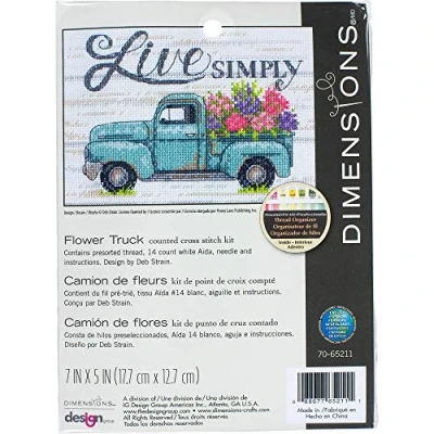 Imagen de Dimensions Kit de punto cruz para principiantes, 14 Cnt, color blanco Aida, 7 pulgadas x 5