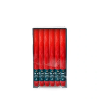 Imagen de Spaas Rojo 12 x Velas rústicas sin Perfume, ± 8 Horas, Cera de parafina, Red, D 21 mm H 250 mm,