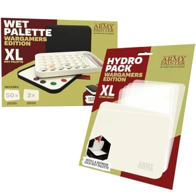 Imagen de The Army Painter Wargamers Edition Wet Palette XL Bundle, para Set de Pinturas Acrílicas Incluyendo 100 Hojas Hydro y 4 Foam Pintura Miniaturas Modelos