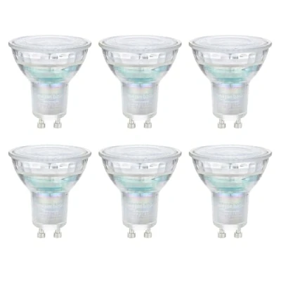 Imagen de Amazon Basics Foco profesional LED GU10, 4,9 W (equivalente a 50 W), blanco frío, Regulable, 6 Unidad, Paquete de 1