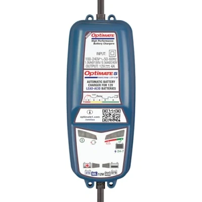 Imagen de OptiMATE TM220 4A Cargador de batería OptiMate5, Azul, 5 Start / Stop 12V
