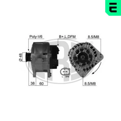 Imagen de ERA 210410A Alternador 14V 120A VOLKSWAGEN: Golf 4, TRANSPORTER 4 Bus, SEAT: Ibiza 3, Leon I Hatchback, 2, AUDI: A3 Hatchback