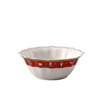 Imagen de Villeroy &amp; Boch Toy&#039;s Delight Ensaladera/ Fuente de Servir Rojo y Blanco, Apto para Microondas, Plato Hondo Navidad, Decoración Navidad Mesa, Bol, Cuenco, Vajilla, Premium Porcelain