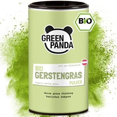 Imagen de Polvo de hierba cebada orgánica joven, buena solubilidad, finamente molido para jugo cebada, cultivo biológico austríaco, probado y certificado, 125g