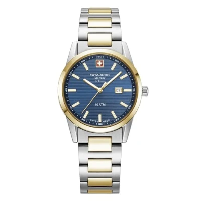 Imagen de swiss alpine military Reloj analógico de cuarzo para mujer 77767.1, acero inoxidable, Bic oro/Bic oro/Azul 1145sam
