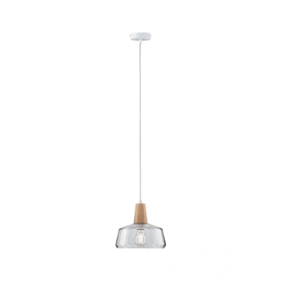 Imagen de Paulmann 79744 lámpara colgante Neordic Yva máx. 1x20 W, luminaria para lámparas E27, de techo, claro/madera 230 V cristal/madera, sin fuente luz