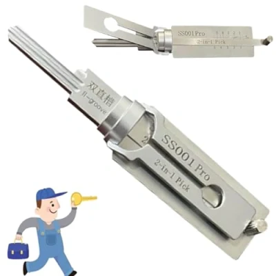 Imagen de master key decoder,stainless steel decoder,fast key,door lock opener pick,lock pick decoder,decodificador de llaves 2 en 1,decoder tool,lecteur décodeur crochetage serrure pour auto