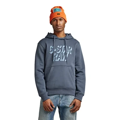 Imagen de G STAR RAW Retro Shadow Graphic Hooded Sweatshirt, Suéter para Hombre, Azul (fantem blue D22236 A971 863), L