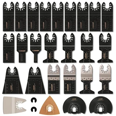 Imagen de Hojas de Sierra Oscilante, CGBOOM 28 Pcs Accesorios para Herramientas Oscilantes Multifunción, Cuchillas Oscilantes, Cuchilla Corte Bosch Dewalt Makita Metal/Madera/Azulejo/Clavo