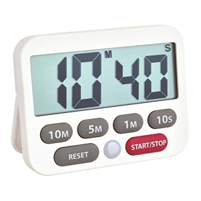 Imagen de TFA Dostmann Temporizador Digital y cronómetro, 38.2038.02, Tiempo hasta 99 min 50 Sec, Alarma Extra Fuerte, Entrada de fácil rápida, Blanco, 90 x 17 (37) 70 mm (Alto Ancho Alto)