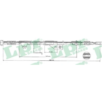 Imagen de LPR C1487B Cable de Freno Mano 1625/1415 Discos