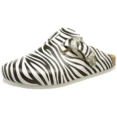 Imagen de L37 HANDMADE SHOES Here and Now, Sandalia Mujer, Negro Blanco, 37 EU