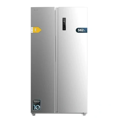 Imagen de Cecotec Frigorífico Americano Side By 562L Bolero CoolMarket SBS 562 Inox E. 177X91.2cm, Compresor Inverter Plus, Bajo Consumo, No Frost, Multiairflow, Fast Cooling,