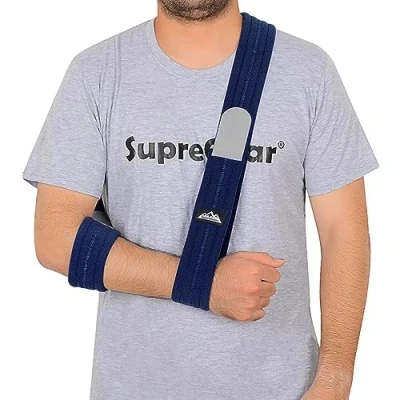 Imagen de supregear Soportes de Brazos, Cabestrillo para el Brazo Ajustable, Ligero Cómodo Hombro Inmovilizador Sling Transpirable Médico Soporte Lesionado Brazo/Mano/Codo 180cm