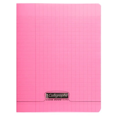 Imagen de Clairefontaine 24 x 32 cm Seyes Rayado grapas Bound Notebook con hojas Color Rosa