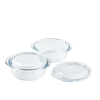 Imagen de Pyrex® Colección 4 en 1 Olla de vidrio borosilicato Juego 2 Cocinar al vapor, cocina rápida y sabrosa, compatible con microondas lavavajillas (juego cazuelas 1,6 L)