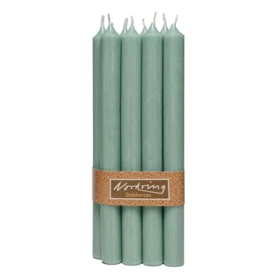 Imagen de Nordring 8 velas rústicas, color verde musgo, 2,2 x 18 cm de alto, teñidas, con certificado RAL