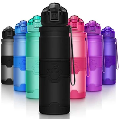 Imagen de ZOUNICH Botella Agua Deporte Botellas Niños sin BPA, Reutilizable Tritan Plástico Ecologica con Filtro, 400ml/500ml700ml/1l, Cantimploras para Gimnasio, Bicicleta, Colegio, Oficina, Viajes