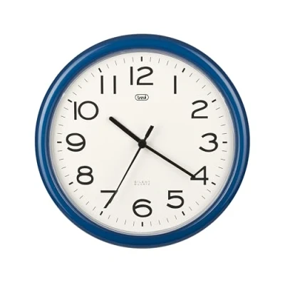 Imagen de Trevi OM 3301 Reloj de pared silencioso 25,5 cm diámetro con maquinaria cuarzo, color azul