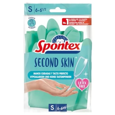 Imagen de Spontex 452856 Guantes Segunda Piel, Talla Pequeña 6, 2 Unidades