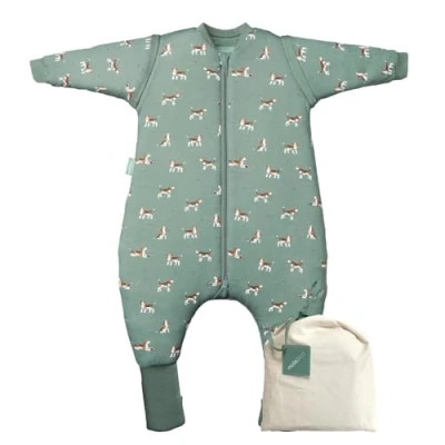 Imagen de molis&amp;co. Pijama Manta con Mangas Desmontables, Calcetines Antideslizantes, TOG 2.5 Estampado Beagle, Algodón 100%, Oeko Tex 100 Certificado, 2 años