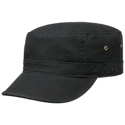Imagen de CapUniverse Gorra Urbano Militar Mujer/Hombre Gorro de Cuba algodón con Visera, Cerrado por atrás Verano/Invierno L/XL (58 61 cm) Negro