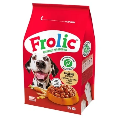 Imagen de Frolic Pienso Completo para Perro, alimento seco con Sabor a Aves de Corral Fresco, 4 Bolsas 1,5 kg