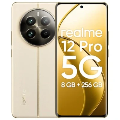 Imagen de realme Teléfono Móvil 12 Pro 5G 8 + 256GB, Cámara para retratos con teleobjetivo, Sony IMX882 OIS, Pantalla de visión curva 120Hz, Procesador Snapdragon 6 1ª generación 5G, Navigator Beige