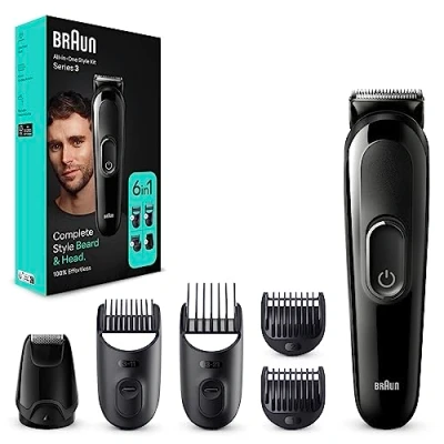 Imagen de Afeitadora multifunción Braun Series 3 MGK3410, Barba y pelo, Recortadora 6 En 1, 5 accesorios, Autonomía 50 min