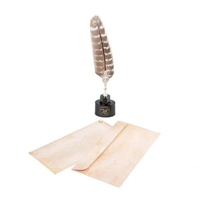 Imagen de Set bolígrafo pluma y cartas Harry potter sobres merchandising oficial regalos Producto con licencia