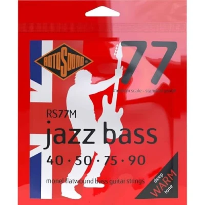 Imagen de Rotosound 77 Jazz Bass flatwound other scale set 4 string Medium 40 90 //Escala media (30.5&quot;/772mm to 32&quot;/810mm)