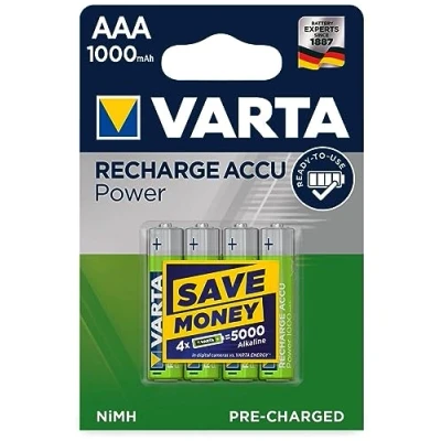 Imagen de Varta 1X4 Professional Nimh 1000 Mah Aaa Níquel Metal Hidruro (Nimh) 1000Mah 1.2V Batería Recargable Ila (1000 Mah, (Nimh), Aaa, 1,2 V, Plata)