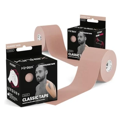 Imagen de KINTEX Cinta Kinesiologica Set de 2 Kinesiotape Resistente al Agua y a la Piel, 5cmx5m, para Deporte, Cintas Elásticas Fisioterapia Venda Elástica Adhesiva (Beige)