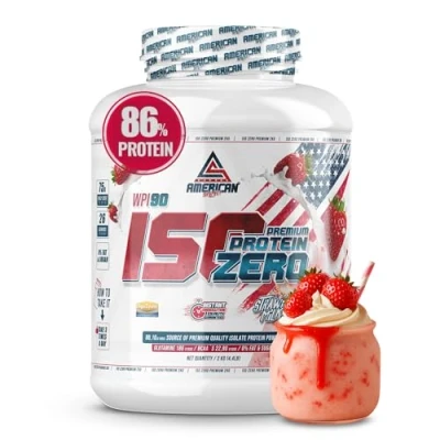 Imagen de AS American Suplement Proteina Isolada Zero 2 kg 0% Azúcares y Grasa Proteinas para masa muscular en polvo Recuperador Muscular... (2 (Paquete de 1), Fresa)