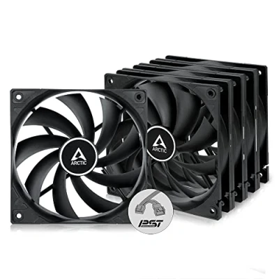 Imagen de ARCTIC F12 PWM PST (5 Piezas) 120 mm Ventilador de Caja para CPU con Sharing Technology (PST), Motor Muy Silencioso, Computadora, 230 1350 RPM Negro