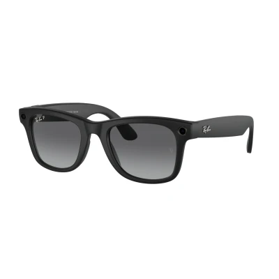 Imagen de Gafas inteligentes Meta Ray Ban Wayfarer Grande, IA Meta, Con Cámara y Audio, Control Táctil Voz, Negro mate/Polarizadas en grafito degradado