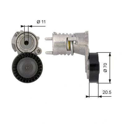 Imagen de GATES FleetRunner Micro V Kit T39117 Polea Tensora FORD: Focus 2, VOLVO: V40 Hatchback, S40 II, V50