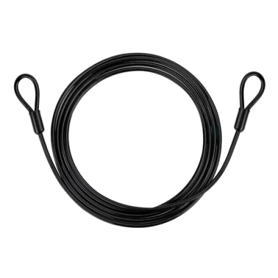Imagen de GUNGY Cable de Acero para Bicicleta Candado 2M Largo 4mm Espesor Doble Bucle Seguridad Cadena Antirrobo Negro
