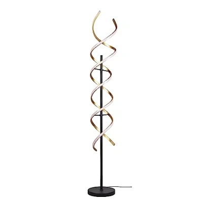 Imagen de Trio, Lámpara de pie, Sequence incl. 1 x LED,SMD,32,0 Watt,2300+3000+4000K,4000 Lm. Plástico, Blanco, Cuerpo: Aluminio pintado, Bronce mate Ø:23,0cm, A:150,0cm Función memoria