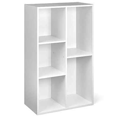 Imagen de Amazon Basics Estantería organizadora con 5 cubos abiertos, color blanco, Sólido, 50 x 24 80 cm