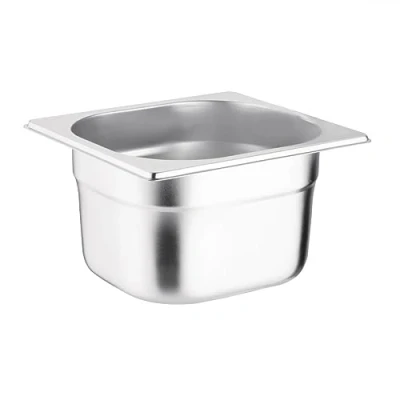 Imagen de Vogue acero inoxidable 1/6 Gastronorm Pan 100 mm de profundidad alimentos contenedor almacenamiento