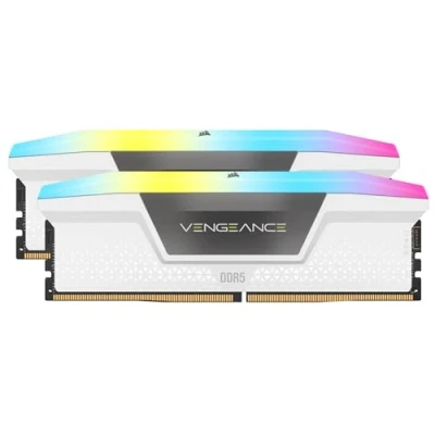 Imagen de CORSAIR Vengeance RGB DDR5 RAM 32GB (2x16GB) 6000MHz CL30 36 76 1.4V AMD Expo &amp; Intel XMP Memoria de Ordenador Sobremesa Blanco (CMH32GX5M2B6000Z30W)